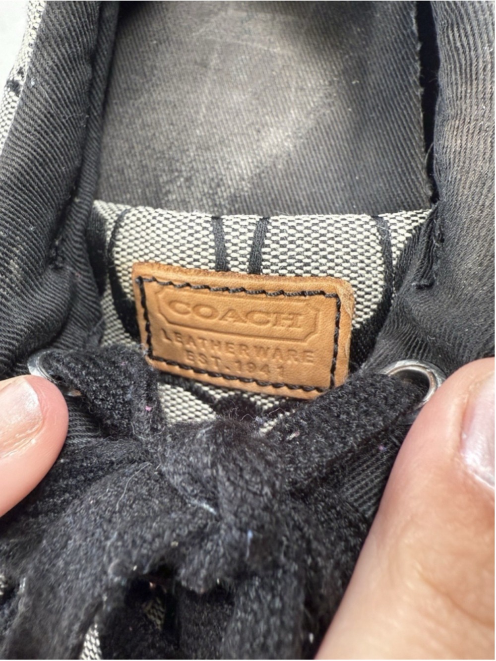 Canvas Coach Barrett Sneakers Size 10 B womens, black/gray logo - Picture 5 of 15